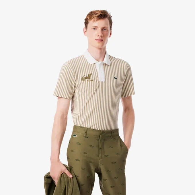 Termoreglerande randiga golfpikétröjor för herr Termoreglerande randiga golfpikétröjor för herr