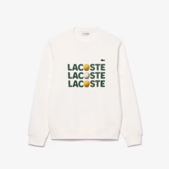 Tryckt fleecesweatshirt för herr