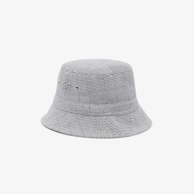 Unisex bucket hat i bomull med dubbelsidig rutmönster Unisex bucket hat i bomull med dubbelsidig rutmönster