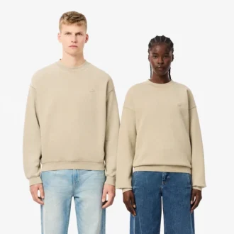Unisex-Sweatshirt i fleece med lös passform och tvättad effekt