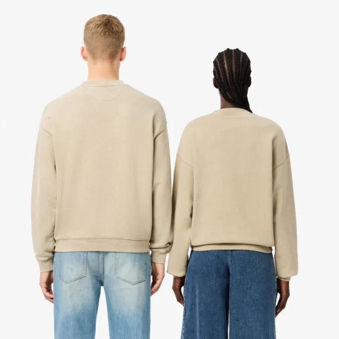Unisex-Sweatshirt i fleece med lös passform och tvättad effekt Unisex-Sweatshirt i fleece med lös passform och tvättad effekt