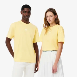 Unisex-T-shirt i bomull med signaturtryck