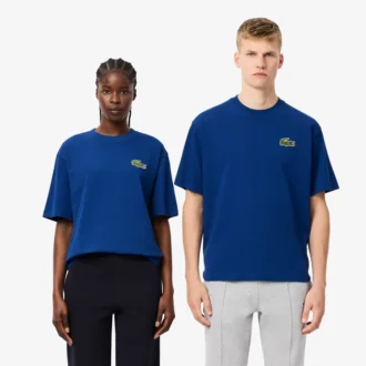 Unisex T-shirt i tjock bomull med lös passform och emblem