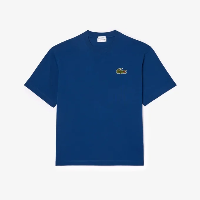 Unisex T-shirt i tjock bomull med lös passform och emblem Unisex T-shirt i tjock bomull med lös passform och emblem