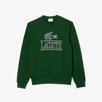 Unisex-tröja i fleece med rund hals och tryck