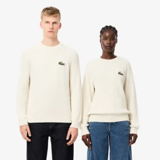 Unisex-tröja i ribbad bomull med emblem
