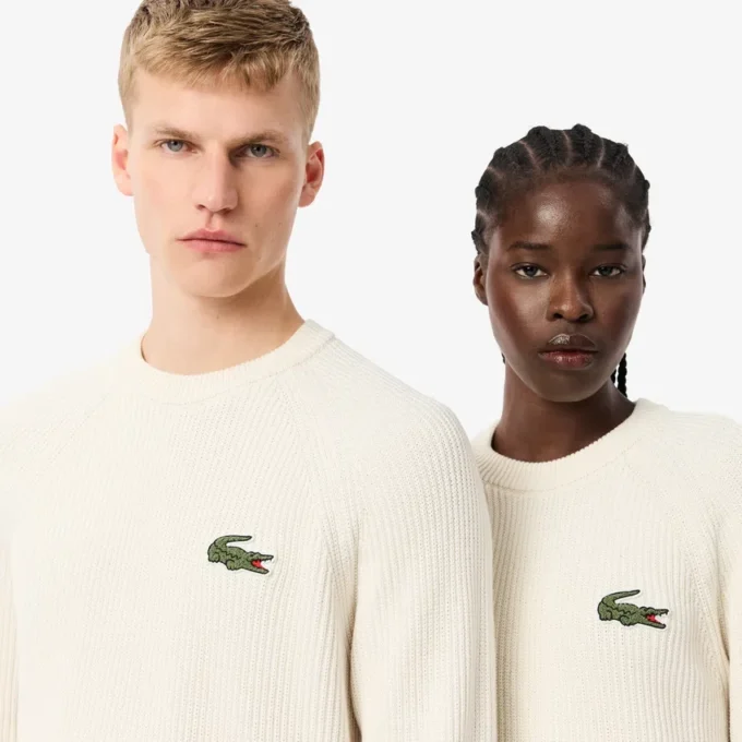 Unisex-tröja i ribbad bomull med emblem Unisex-tröja i ribbad bomull med emblem