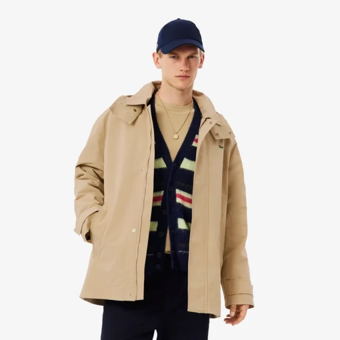 Vattenavvisande parkas med huva i mellanglängd för herr Vattenavvisande parkas med huva i mellanglängd för herr