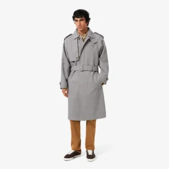 Vattenavvisande rutig trenchcoat för herr