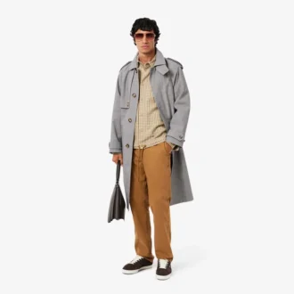 Vattenavvisande rutig trenchcoat för herr