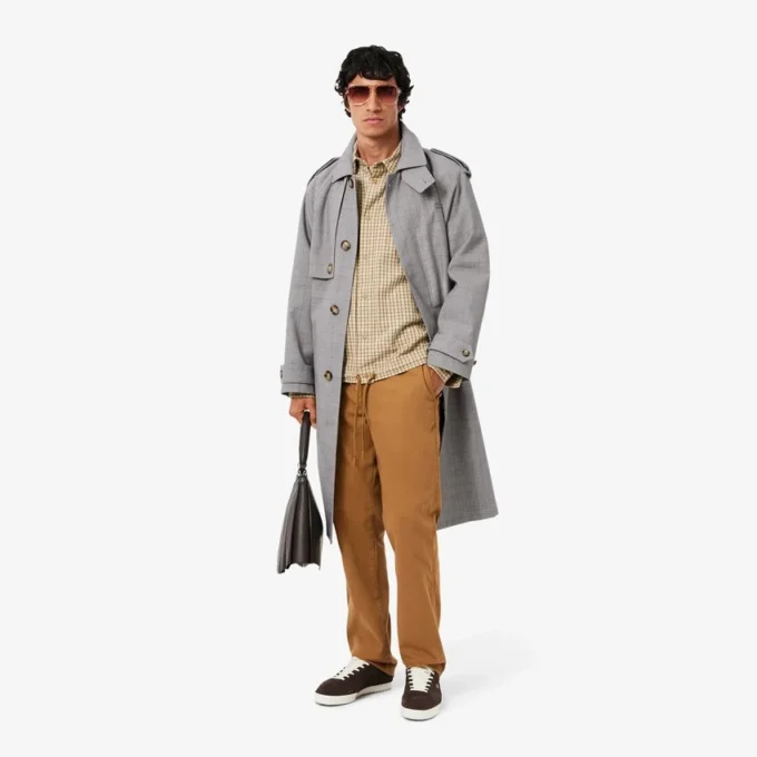 Vattenavvisande rutig trenchcoat för herr Vattenavvisande rutig trenchcoat för herr