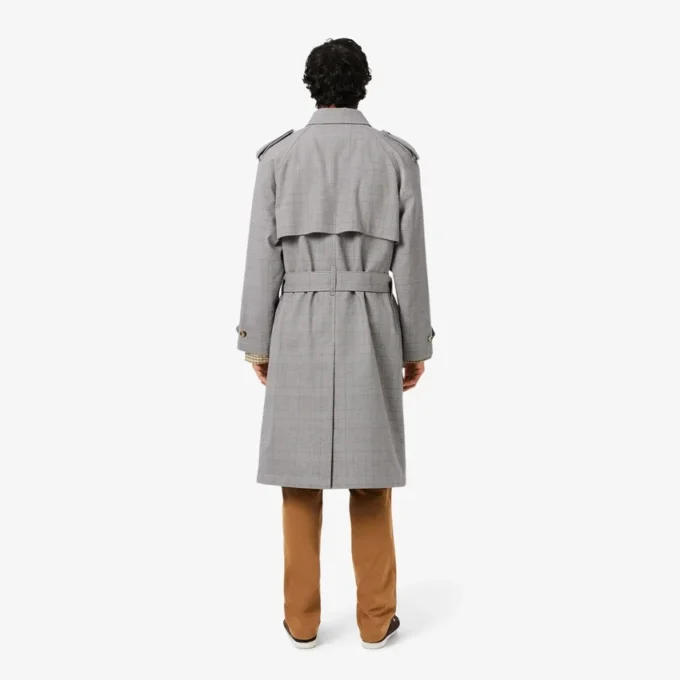 Vattenavvisande rutig trenchcoat för herr Vattenavvisande rutig trenchcoat för herr
