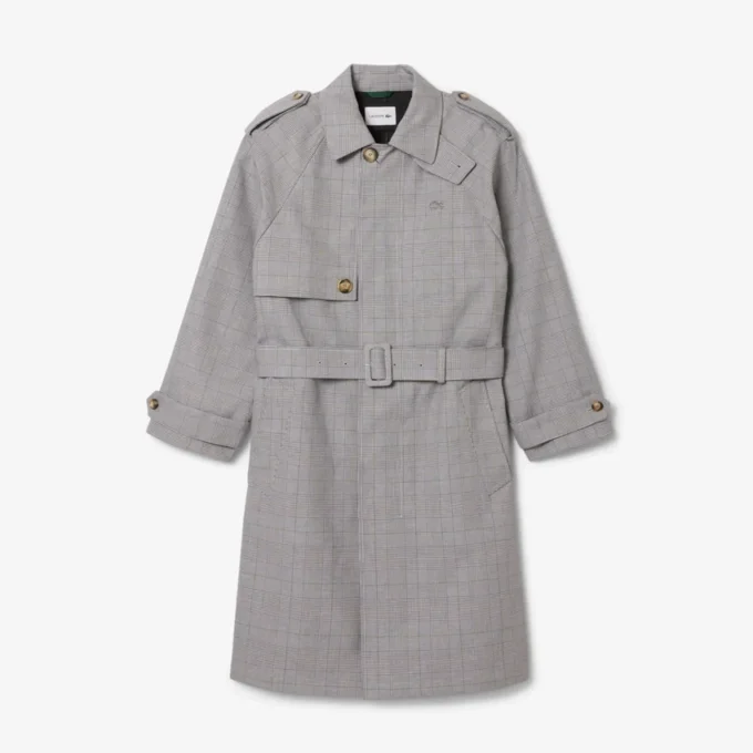 Vattenavvisande rutig trenchcoat för herr Vattenavvisande rutig trenchcoat för herr