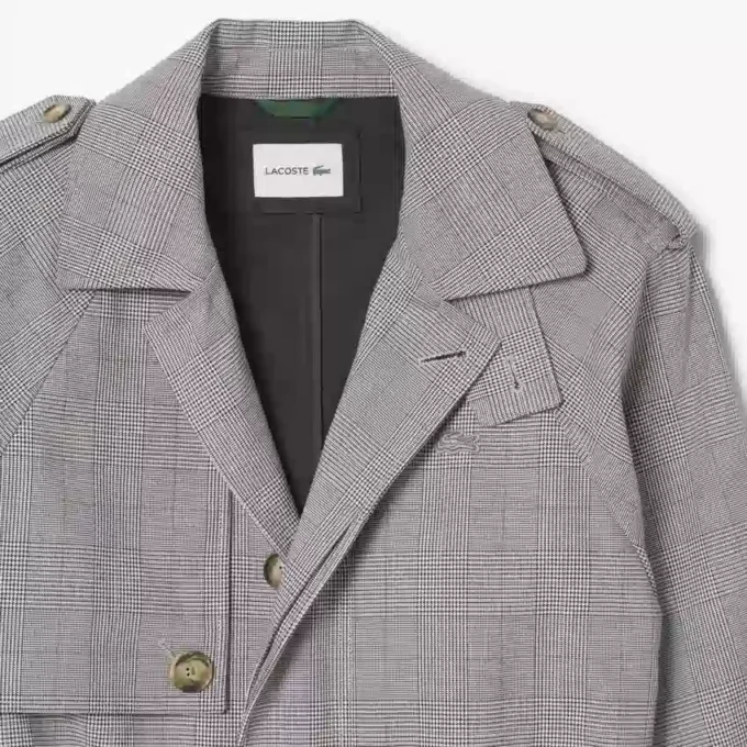 Vattenavvisande rutig trenchcoat för herr Vattenavvisande rutig trenchcoat för herr