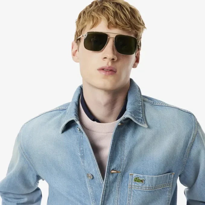 Över skjorta i tjock bomullsdenim för herr