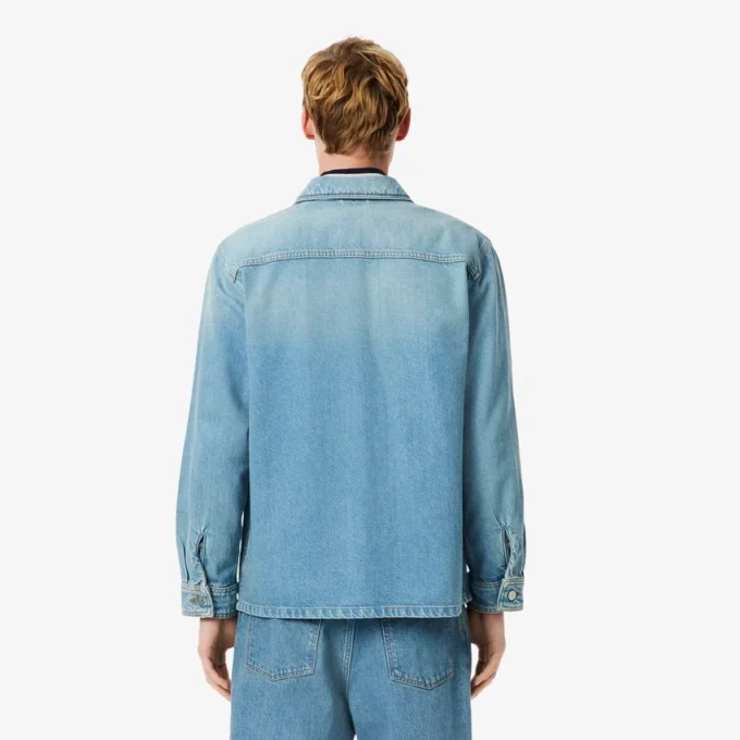 Över skjorta i tjock bomullsdenim för herr