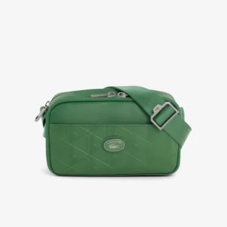 Vertikal läderväska med monogram