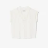 Väst i bomullsblandning med V-ringning och utan ärmar